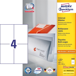 Avery ILC etichetta universale 105 x 148 mm, 400 pezzi.